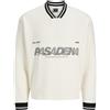 JACK & JONES Jcohorizon Sports Print Sweat LS V-Neck, Ballerino di Nuvola, M