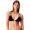 Calvin Klein Donna Top Bikini a Triangolo Imbottitura Estraibile, Nero (Pvh Black), XS