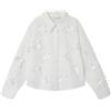 NAME IT Camicia da Ragazza Loose Fit, Bianco Brillante/Dettaglio: Bow, 146/152 cm