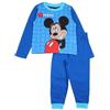 Disney Pigiama da Bambino in Cotone di Topolino, Comodo ed Elegante per Le Notti Invernali, Design Topolino, Marina, 6 Anni