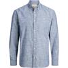 JACK & JONES Jprblusummer Button Down L/S Shirt, Denim Sbiadito, S