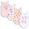 Chicco Bimbo 0-24 Set di 4 Body a Maniche Corte Senza Maniche in 100% Cotone con Comoda Apertura NOS_2