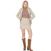 TRENDYOL Gonna da Donna Mini A-Line Dritto in Tessuto Skirt, Beige, 42