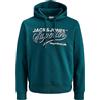 JACK & JONES Jjelogo Sweat Hood 2 col 25/26 Noos, Profondo Atlantico, XL