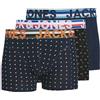 JACK & JONES Jachenrik Trunks 3 Pack Noos Boxer, Multicolore (Navy Blazer), Large Uomo