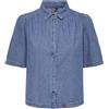 Pieces Pcmag SS Denim Shirt Camicetta a Maniche Corte Donna (Pacco da 1)