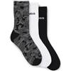 HUGO 3p QS Rib Camo CC 10273418 01 Calzettoni Corti, Open Miscellaneous, 39-42 (Pacco da 3) Uomo