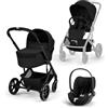 Cybex Gold Trio Balios S Lux Con Navicella Pieghevole e Cloud T - Moon Black