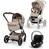 Cybex Gold Trio Balios S Lux Con Navicella Pieghevole e Cloud T - Almond Beige