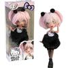 Hello Kitty Manga Doll Golden Diva, bambola giapponese alla moda con look manga, figura da 19,5 cm con 15 punti di articolazione, capelli rosa, accessori inclusi, +4, Famosa (HKTF0200)