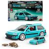 Mattel Mattel Brick Shop Hot Wheels - Custom '90 Honda Civic EF Serie Speed, set da costruire con 248 pezzi, dettagli realistici e adesivi per personalizzare l'auto, 10+ anni, JHF62