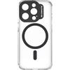 case&me cover trasparente con modulo MagSafe per iPhone 15 Pro Max, compatibile con MagSafe, protezione per fotocamera, nero