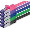1aTTack.de Cat.7 Cavo di Rete 1,5m - 5 Colori Set 02-5 Pezzi - Ethernet LAN Cat.7 SFTP PIMF LSZH Spina RJ45 Cat6a 10 Gbit s