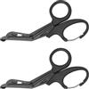 OAOSDH 2 Pezzi Di Taglierini Di Bendaggi In Acciaio Inossidabile Nero Con Carabiniere, Forbici Mediche Multifunzionali Creative, Comodo Utensile Da Taglio All'Aperto.