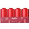 Bolsius - Set di 4 candele a colonna lisce rosse - 100 x 48 mm - Candele decorative - A lunga durata - Non profumate - Con cera vegetale naturale - Senza olio di palma