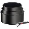 Tefal Ingenio - Set di 3 pentole + manico rimovibile, induzione, rivestimento antiaderente, impilabile, lavabile in lavastoviglie, made in Francia, Eco Resist On L7679202