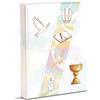 Mareli Album Fotografico Comunione e Cresima 23X30 Cm 60 Pagine Bianche in Cartoncino Spesso e Resistente Intervallate da Pergamino, Comunione e Cresima