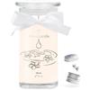 JewelCandle JuwelKerze Milk & Monoi orecchini argento - grande candela portagioie 80 ore - candela profumata con profumo floreale - candela con gioielli - regalo per donne, compleanno