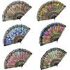 XCSSKG, ventaglio spagnolo, a mano, con motivo floreale, pieghevole, 22,9 cm, confezione da 10 pezzi, colore casuale