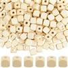 SOFPLATE 300 pz. Perline di Legno Cubiche da 10mm Perline di Legno Quadrate Non Finite Piccole Perline di Legno Grezzo Naturale Lisce Distanziatori Sciolti Accessori per La Creazione di Gioielli BRAC