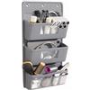 OFFAXE Organizzatore da Appendere a 3 Tasche in Tessuto Oxford - Portaoggetti da Armadio o Porta, Salvaspazio Grigio con 3 Ganci, Ideale per Casa e Bagno