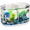 UKCOCO Piccolo Acquario Betta: Piccolo Acquario Trasparente o Con Partizione Mobile Vasca Per Lallevamento Di Pesci Per Pesci Rossi Betta 7. 86X4. 72X4. 32 Pollici