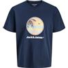 JACK & JONES Jjperry Tee SS Crew Neck, Blazer Blu Marine, L Uomo