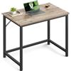 VASAGLE Scrivania per computer, tavolo, 50 x 80 x 76 cm, per ufficio, camera da letto, soggiorno, telaio in metallo, grezzo melange e nero inchiostro LWD038B02
