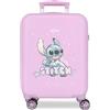 Disney Valigia Cabina Bambino Disney Lovely Stitch Joumma Blu Bianco Rigido ABS Serratura laterale a Combinazione 4 Ruote Bagaglio a Mano, Lilla, 55 x 38 x 20 cm, Valigia cabina