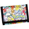 Pokémon Portafoglio Pokemon per ragazzi e bambini, in tela con velcro, con cerniera e porta monete - con Charizard e Pikachu.