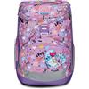 SJ GANG STYLE JAM GANG Zaino Scuola Updown Soft, Viola, Cute Notes, Monoscomparto con Cinghia Vita Regolabile, Tasca Laterale con Zip, Tasca in Rete Porta Borraccia, Elementari Medie, Bambina, Ragazza