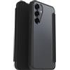 OtterBox Cover React Series Folio per Samsung Galaxy S25+, resistente a shock e cadute, slot carte di credito, testata a norme MIL STD 810G, Trasparente/Nero