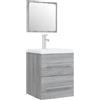 mtlskopl Mobile sottolavabo con lavabo da incasso, grigio Sonoma, mobile da bagno da parete in legno con lavabo in ceramica e cassetto, set di mobili da bagno, 41 x 38,5 x 48 cm