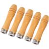 TopHomer Set di 5 manici per lime in legno con fascette in metallo resistenti, lunghezza 90 mm, adatti per lime da 4 a 6 pollici di diverse forme