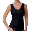 JADEA 6 Pezzi Canotta Donna Spalla Larga 9201 Inserti in macramè in Interlock, Nero, 7
