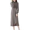 Ailaile 100% lana merino maglione vestito donna collo lupetto lanterna manica pullover autunno inverno lavorato a maglia abito lungo