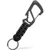 KeyUnity KC00 Ciondolo in paracord, portachiavi in paracord, cordino da paracadute 550, moschettone multiuso, apribottiglie, cacciavite a croce, clip nera, cinturino nero