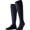 FALKE Teppich Im Schuh M Kh lana al ginocchio tinta unita 1 paio, Calzini lunghi Uomo, Blu Dark Navy 6370, 43-44