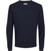 JACK & JONES Jjebasic Knit V-Neck Noos Felpa, Blu Navy Blazer, Large Uomo