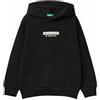 United Colors of Benetton Maglia C/CAPP. M/L 3EB5C205B Felpa con Cappuccio, Nero, 120 Bambino
