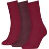 Calvin Klein Giftbox Lurex Stripe Calzino Classico, Rosso Bacca, Taglia Unica (Pacco da 4) Donna