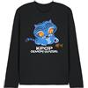 KPOP Demon Hunters Cute Derpy Tiger Cartoon T-Shirt Unisex a Maniche Lunghe, Nero, S
