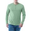 Lee Long Sleeve Soft Washed Cotton Henley T-Shirt Maglietta a Maniche Lunghe Senza Collo, Basilico, L Uomo
