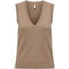 ONLY Neck Vest Onlama Life SL-Gilet con Scollo a V CC Knt, Cocco tostato, S Donna