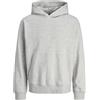 JACK & JONES Sweat Hood Jcointerlude Tonal Back Print-Felpa con Cappuccio, Chiaro Grigio Melange, S Uomo