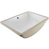 VEVOR Lavandino Sottopiano Lavabo per Bagno 515 x 385 mm, Lavello Rettangolare in Ceramica con Foro di Troppopieno, Lavabo da Bagno Sotto Banco di Lavoro, Moderno, Apertura Troppopieno 22mm, Bianco