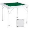 VEVOR Tavolo Mahjong, Tavolo Domino Pieghevole per 4 Giocatori con Piano Verde Resistente Usura, Tavolo da Carte Quadrato Portatile con 4 Portabicchieri 4 Vassoi 900 x 900 mm, per Gioco Poker Mahjong