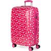 ITACA - Valigia Bambina Mediano - Valigia Bambini Resistente e leggera - Trolley Bambina leggera con 4 ruote Cabina aereo - Trolley Bambino Lucchetto a combinazione, Fucsia