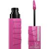 Maybelline Rossetto liquido, effetto vinile lucido, lunga tenuta, SuperStay Vinyl Ink Pink - Tonalità Edgy (165)