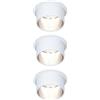 Paulmann Gil 93385 - Faretto da incasso a LED a 3 step-Dim rotondo, 3 x 6 Watt, dimmerabile, bianco opaco, ferro spazzolato, faretto da incasso in alluminio 2700 K Coin